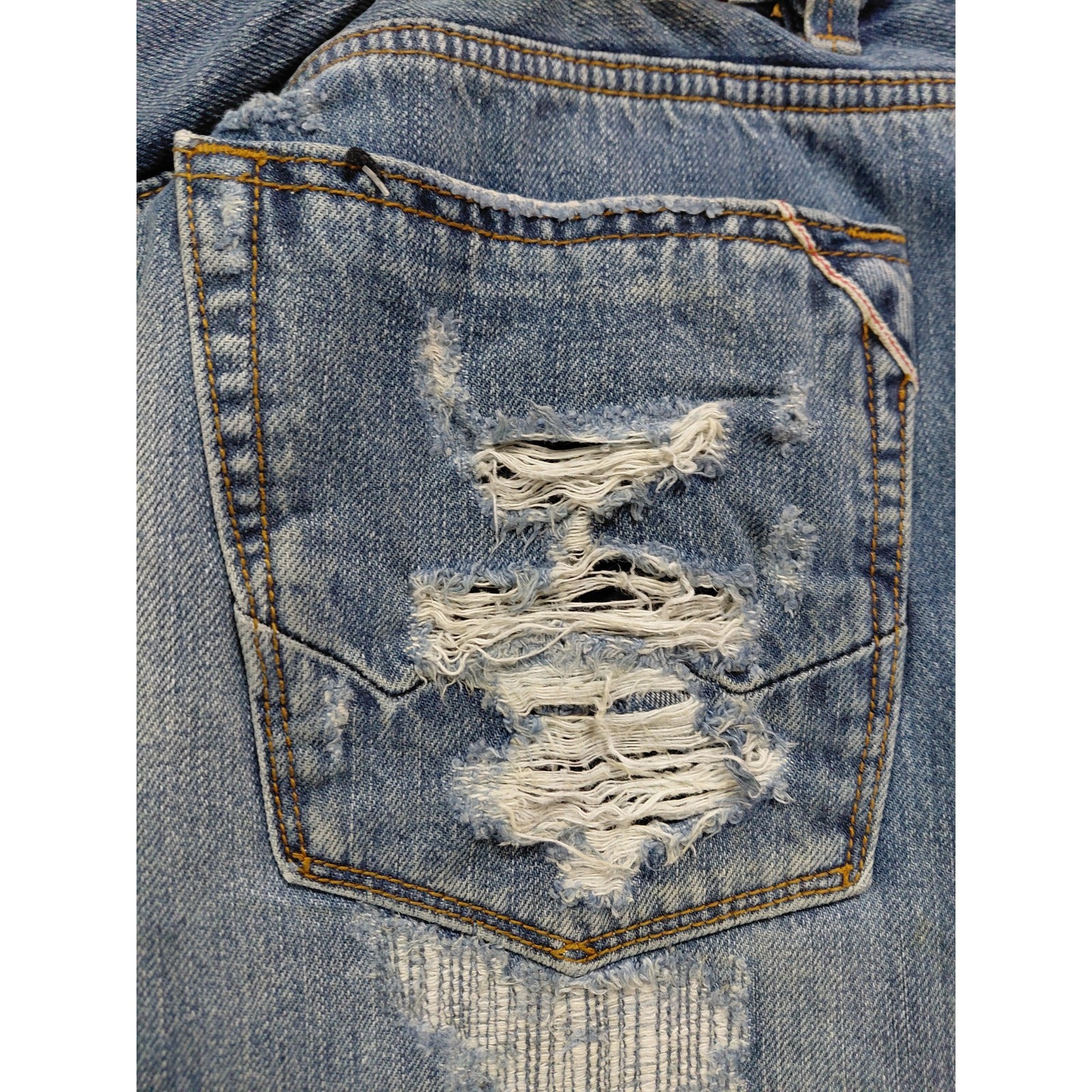 Cult of Individuality Distressed Blue Denim Jeans Mid (10-12 in) Regular