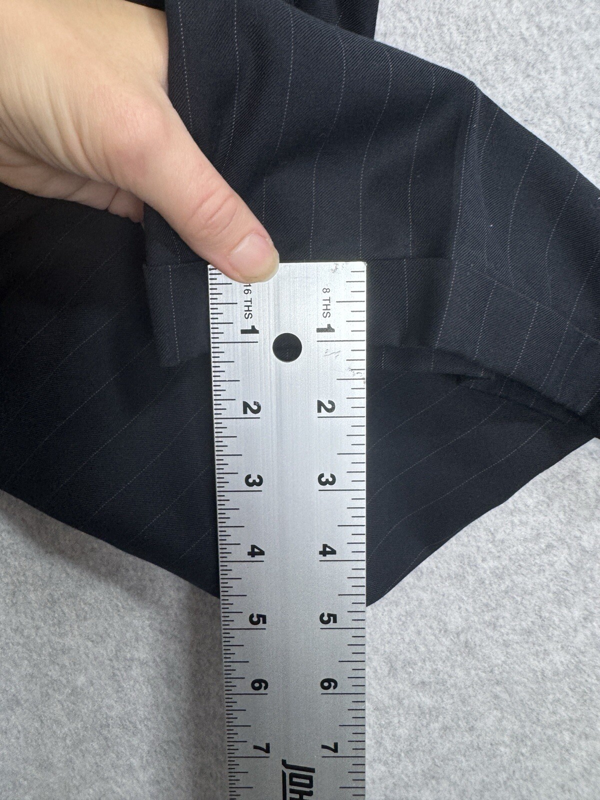 George Men’s Navy Blue Pinstripe Suit 42R 36 x 27 Three Button Blazer Trousers