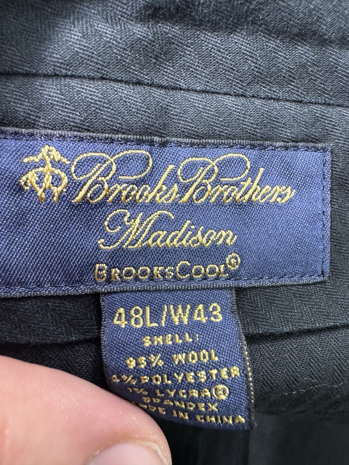 Brooks Brothers Madison BrooksCool Full Canvas Navy Pin Stripe Suit 48L 40×28