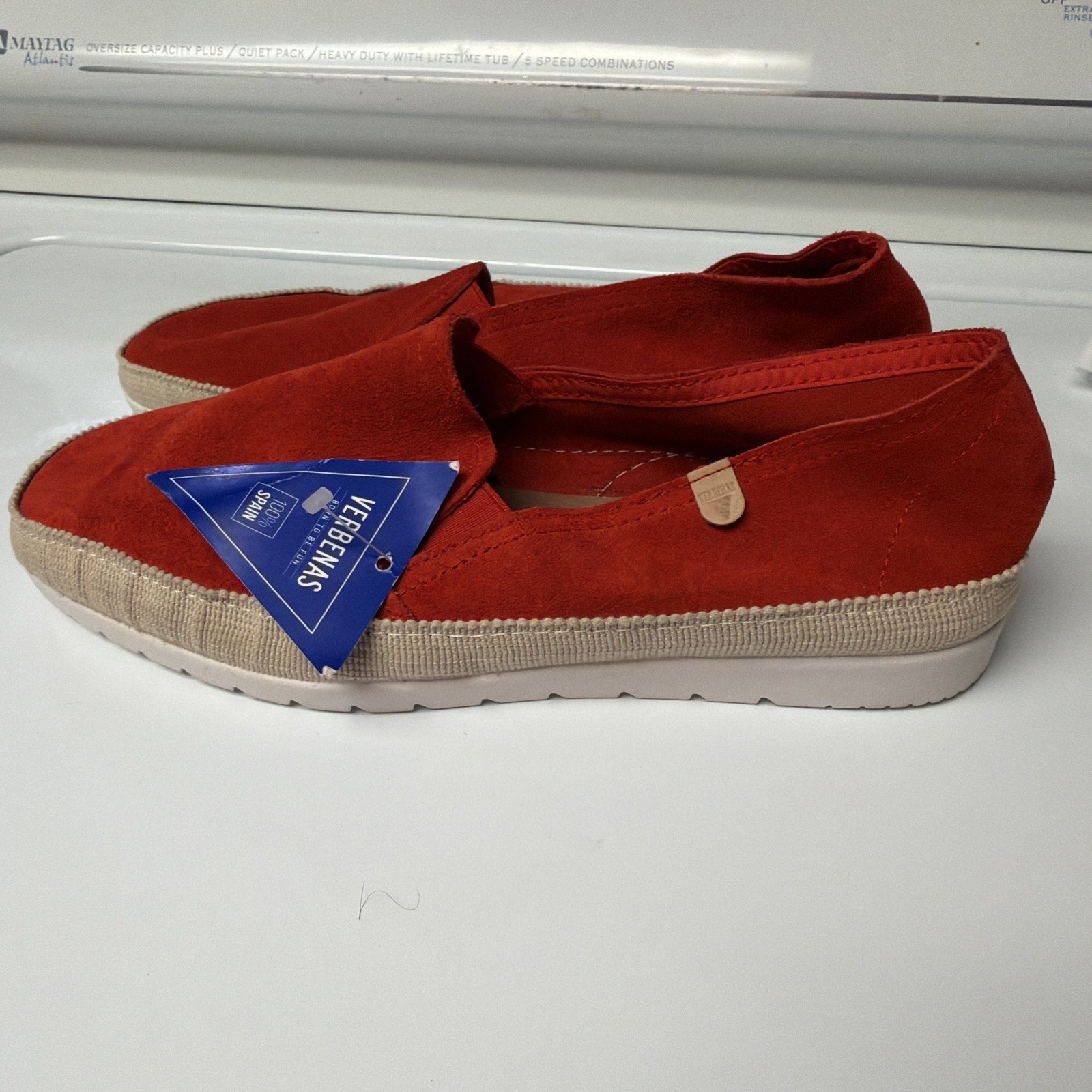 Verbenas Women’s Size 7.5 Red Suede Made in Spain New Espadrilles Flats