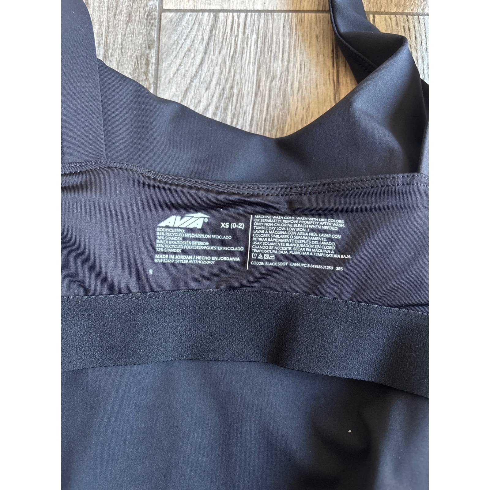 Avia Tennis Bra Tank Women XS Black NWT Built-in Bra Removable Cups AV17HQ260407