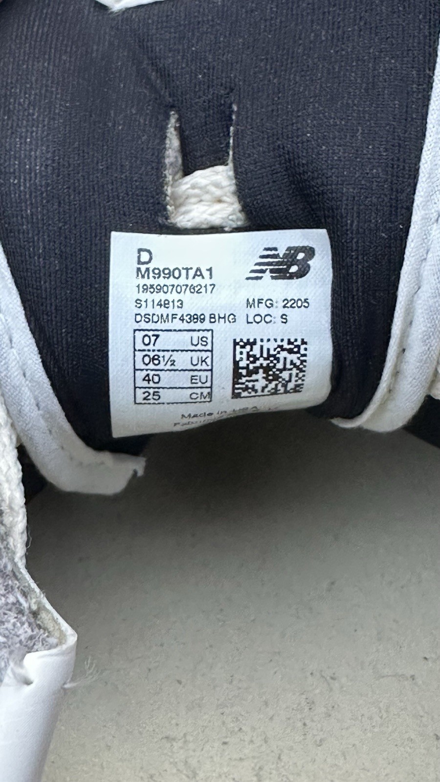 New Balance Teddy Santis 990v1 Men’s Size 7 Marblehead Grey Made in USA M990TA1