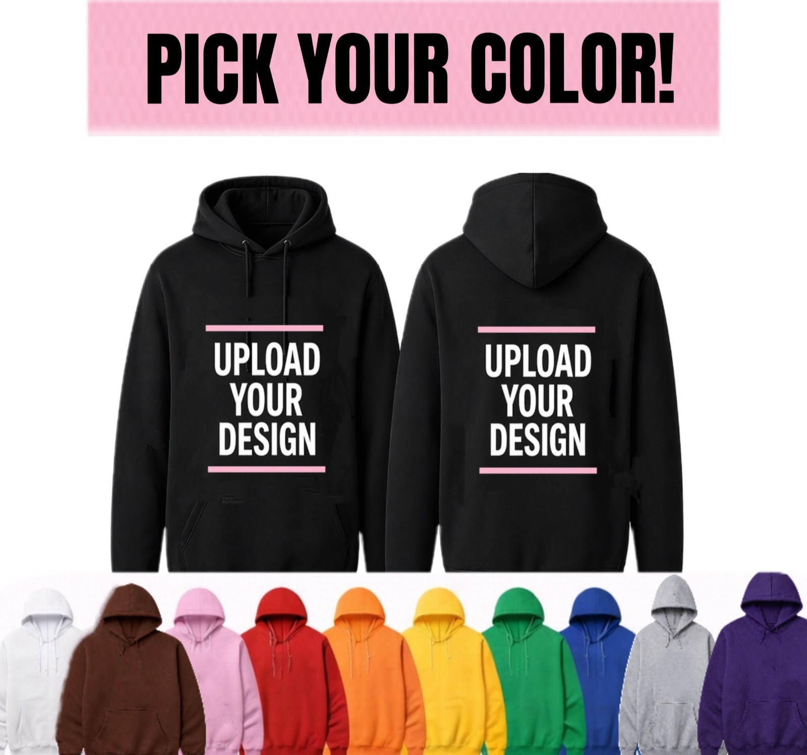 Custom Hoodie Any Design Uploaded S-5XL Personalized Sweatshirt Print Front/Back