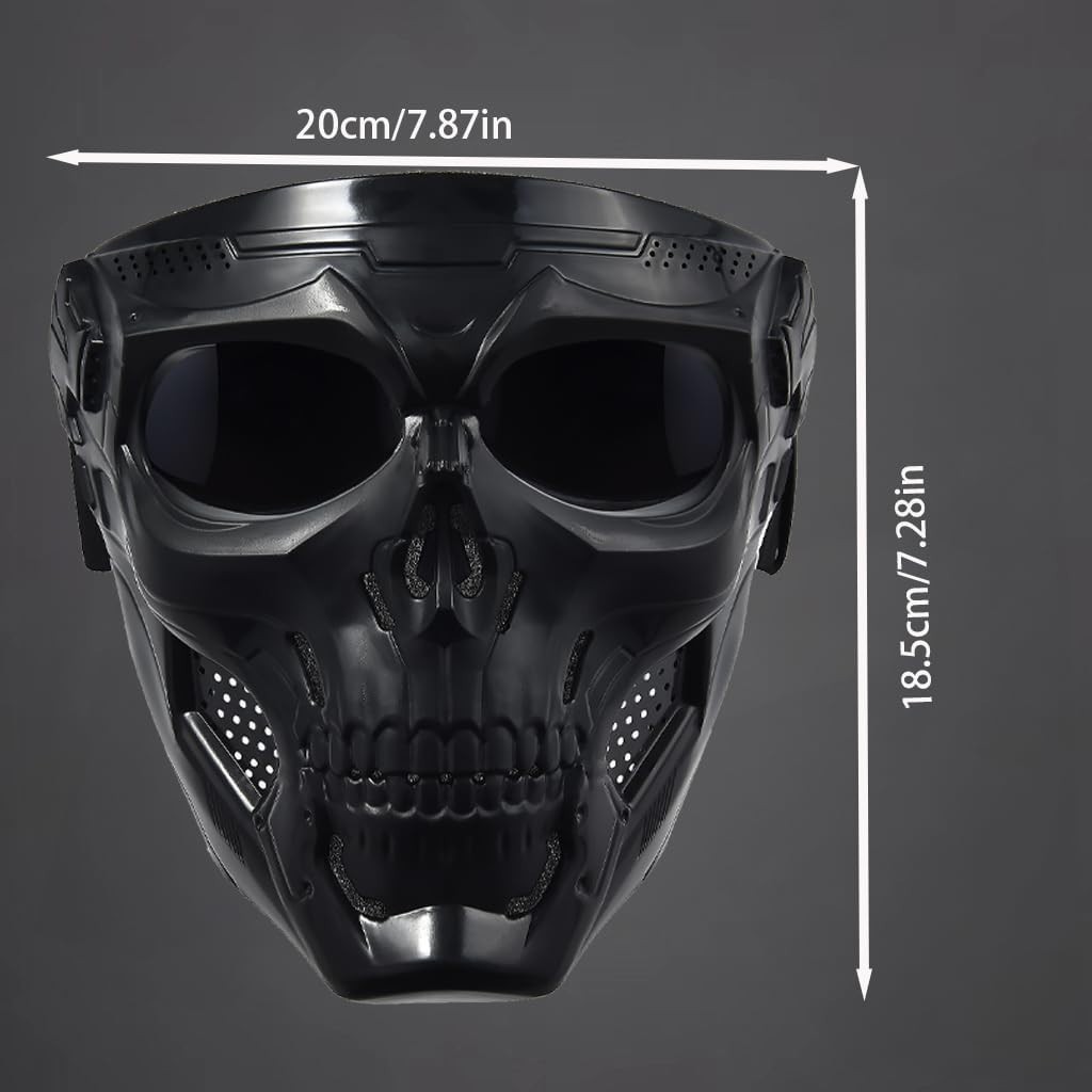 Motorcycle Mask Full Face,Masks Skull Skeleton with Goggles Impact Resistant …