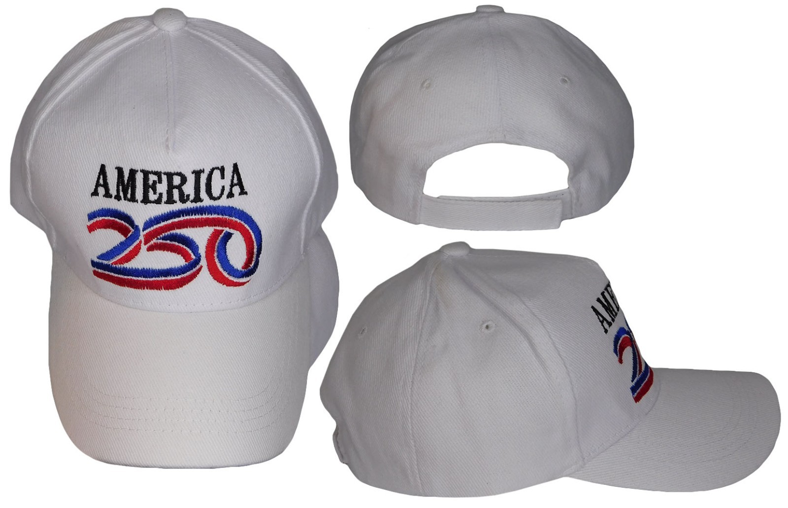 TRUMP 2028 America 250th Anniversary White Cotton Embroidered Cap Hat
