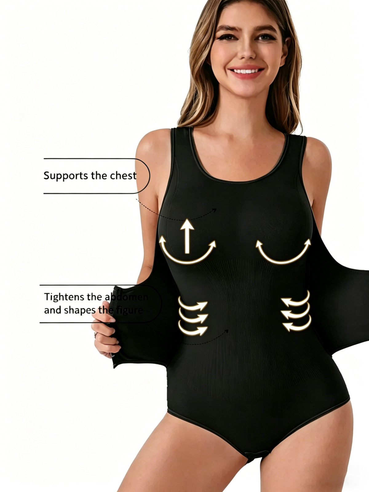 Front Hook Shapewear Bodysuit Tummy Control Breast Lifter Butt Lifter