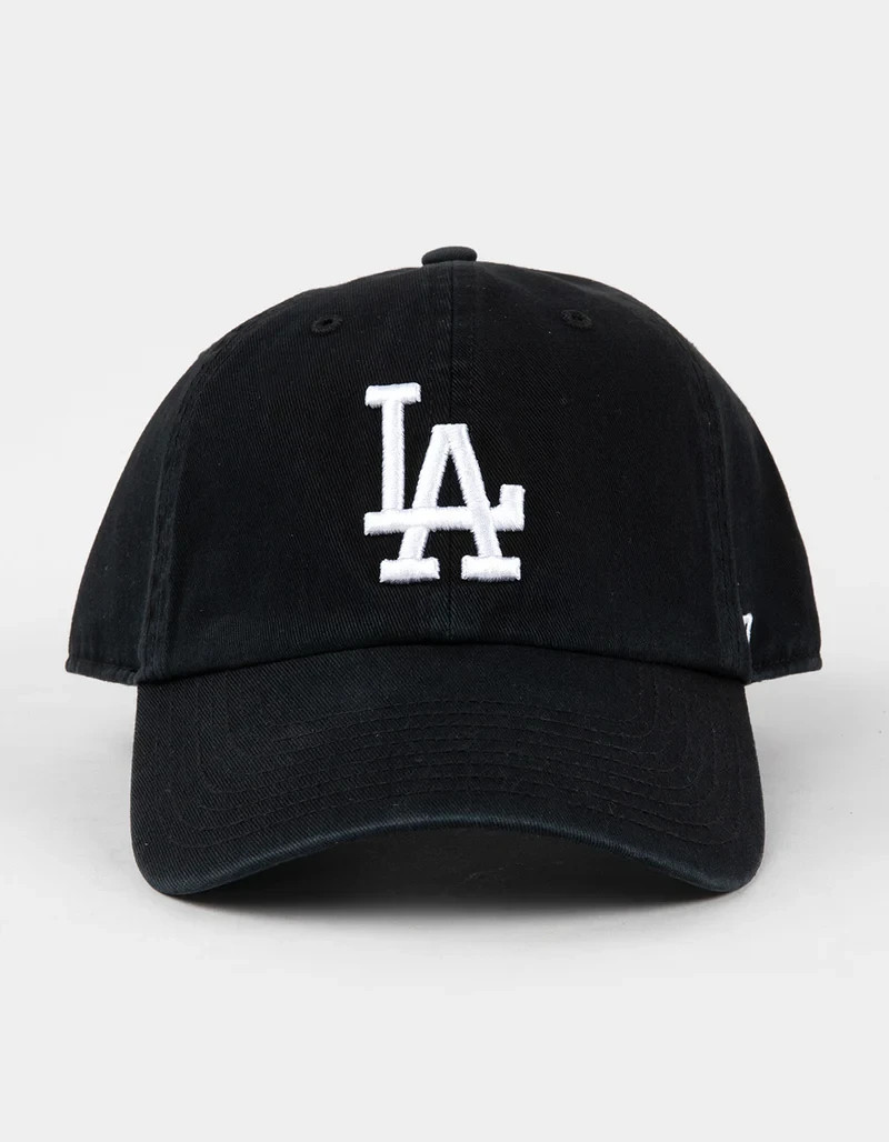 NWT 47 BRAND Los Angeles Dodgers ’47 Clean Up Strapback Hat Black/White