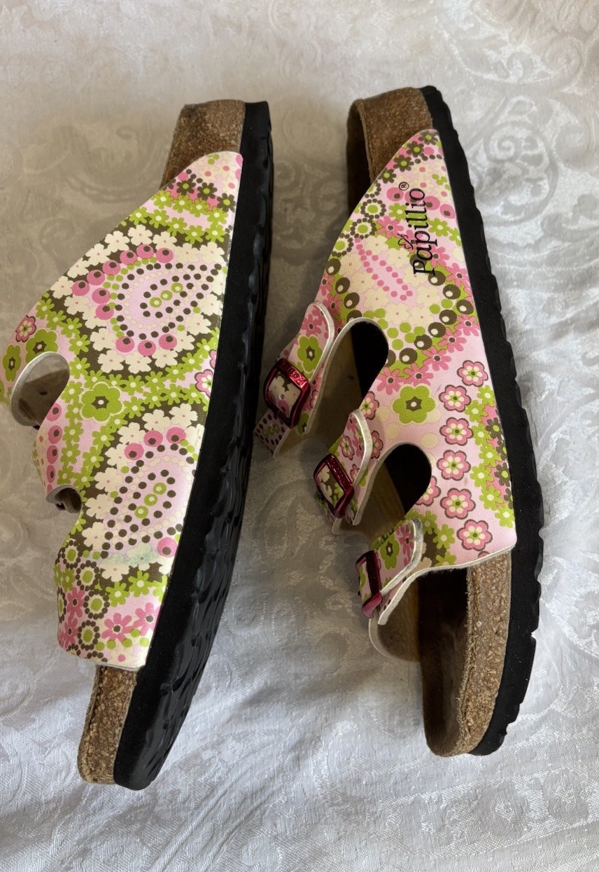Birkenstock 39 Papillio Sandals Womens 8 Floral Florida Slides Germany