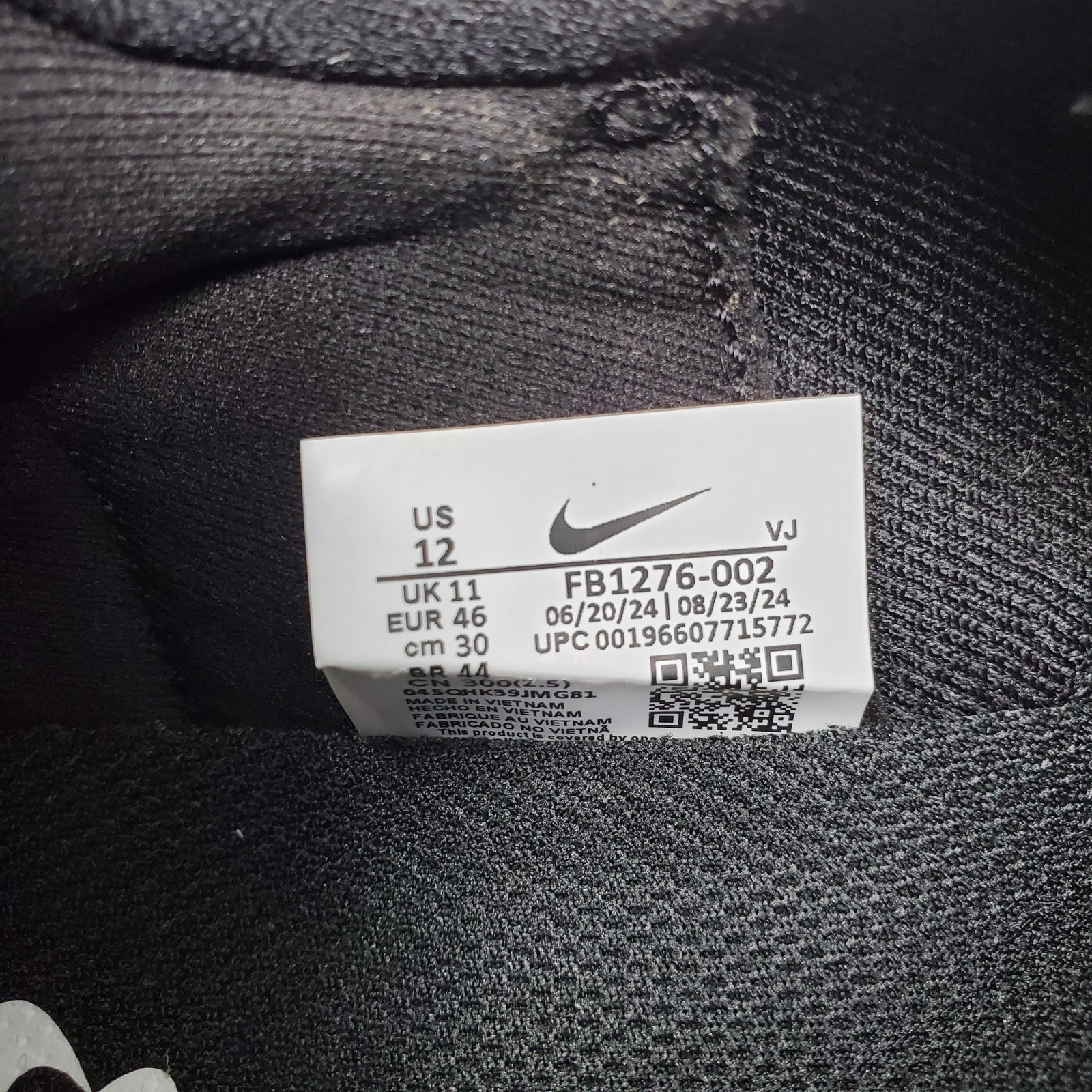 Nike Free RN FK Flyknit Next Nature Black White Men’s Size 12 FB1276-002