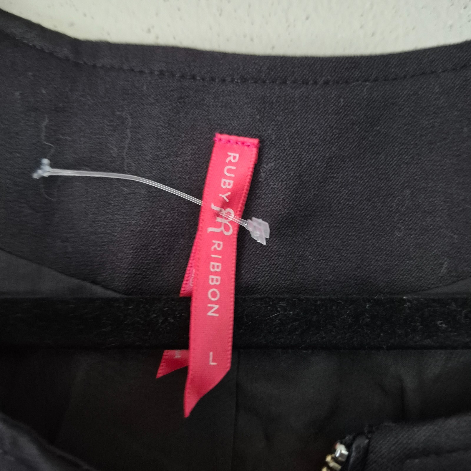 Ruby Ribbon Black Full Zip Round neck Sweatshirt Jacket Size L Women’s