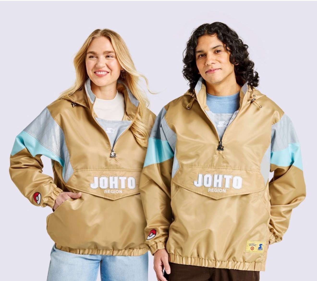 IN HAND Pokemon x Target Starter Pullover Jacket Gold JOHTO Region SIZE XL