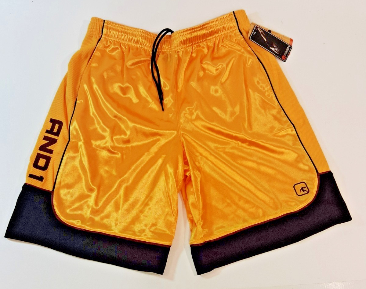 And1 Mens Basketball Gym Workout Shorts Yellow Burgandy Black LIMITED L 3XL