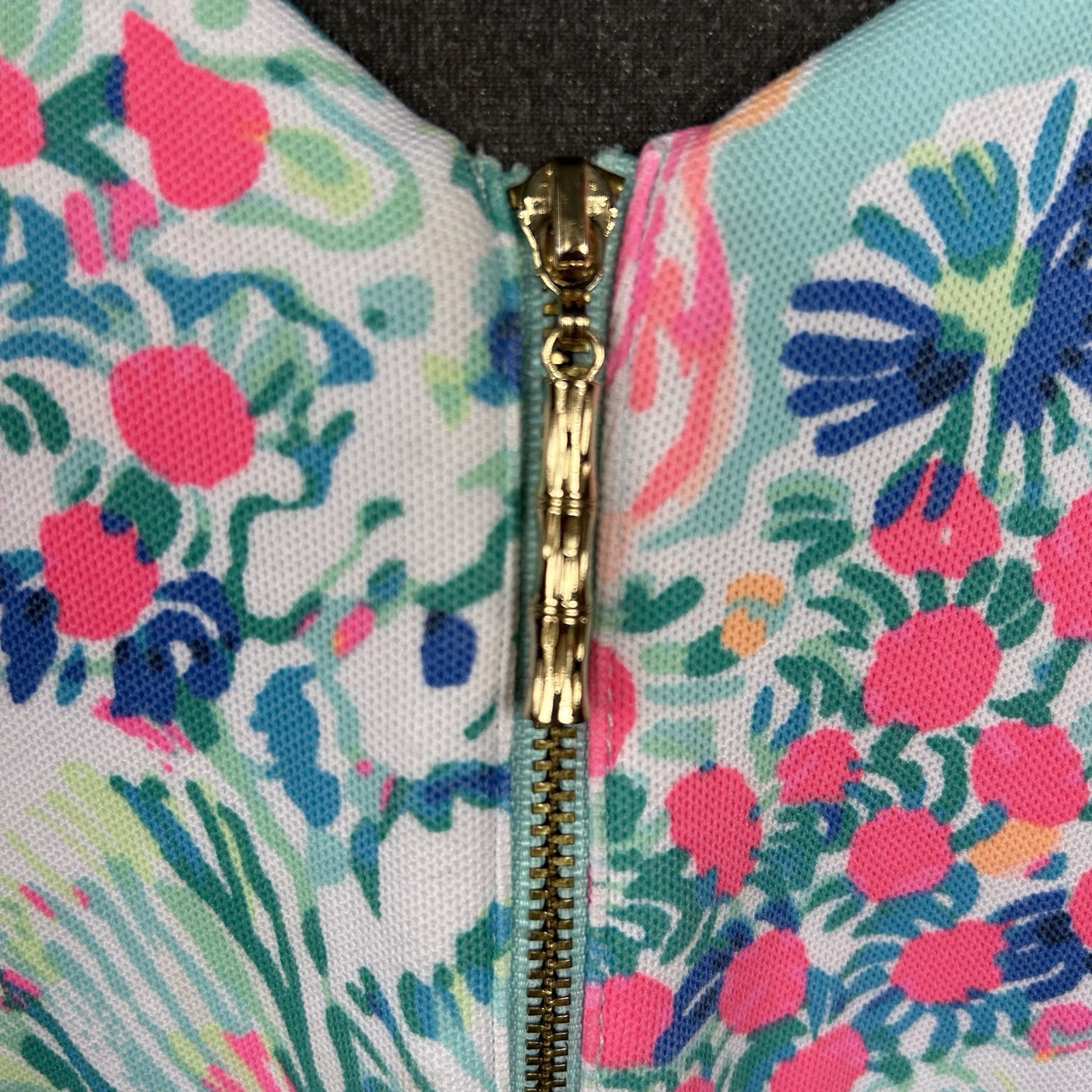 Lilly Pulitzer Arden Mini Shift Dress Serene Blue Gypsea Size Medium Fringe Fish