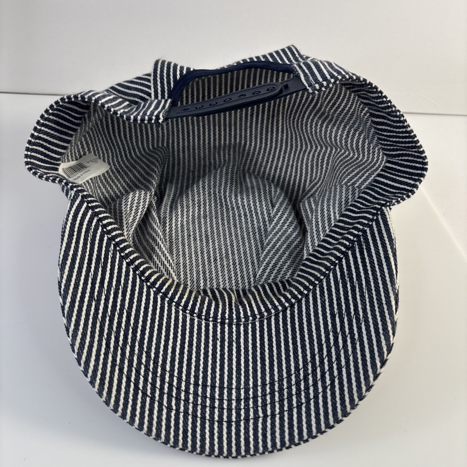 Vintage Skunk Train Fort Bragg Willits Blue Stripe Conductor Hat Adult Cap