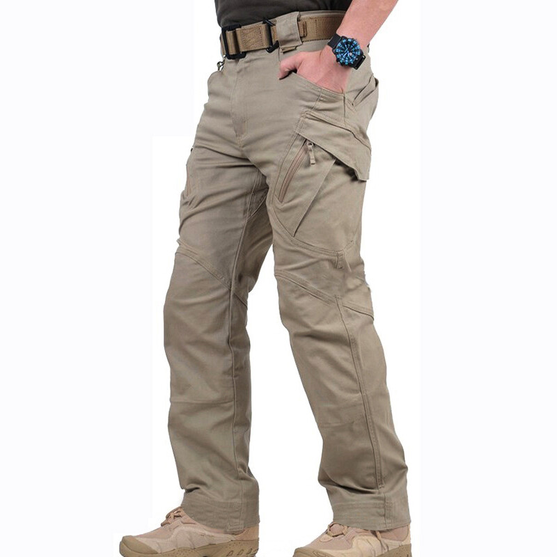Men Tactical Cargo Pants Soldier Straight-fit Work Combat Trousers Outdoor AA