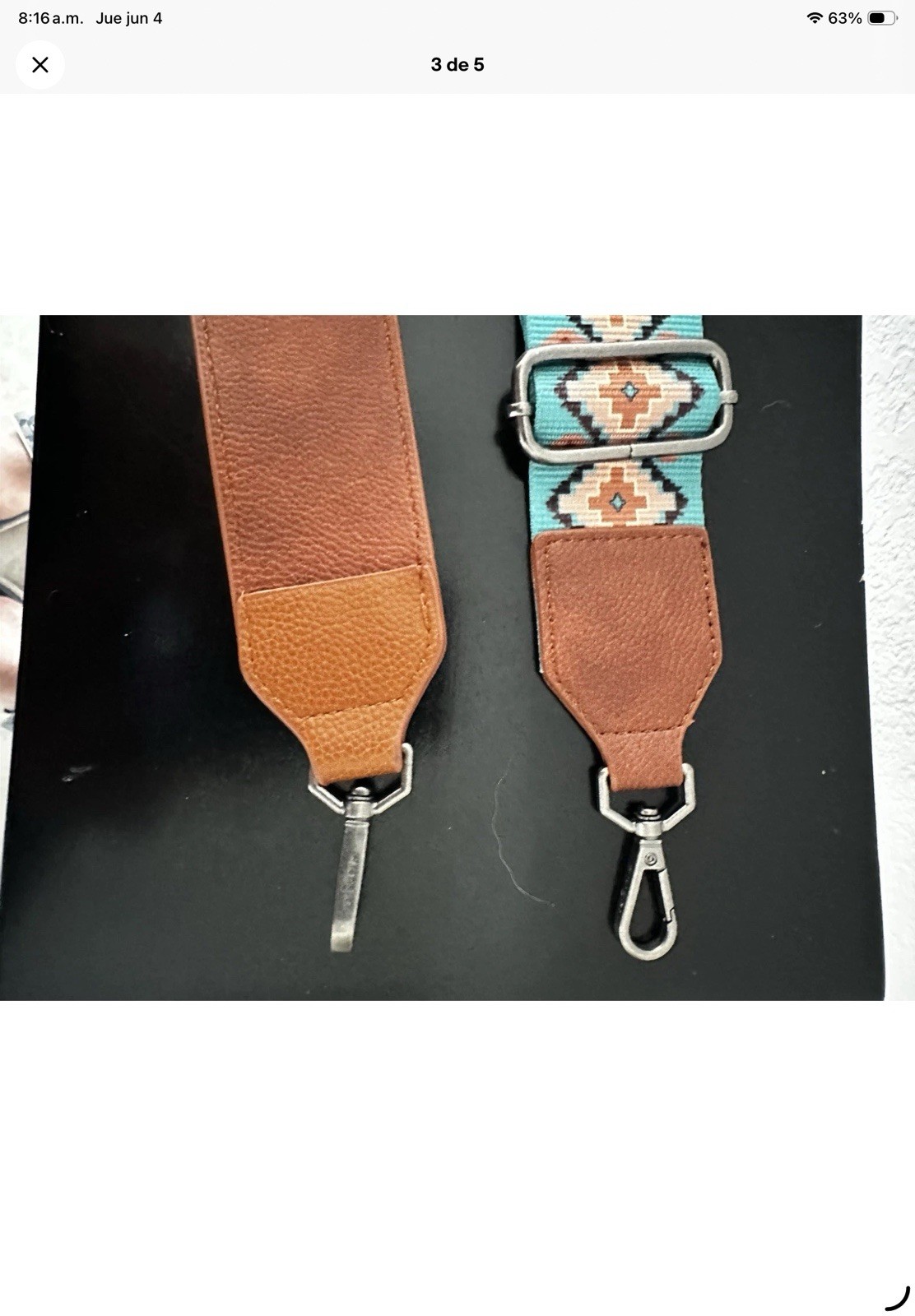 Wrangler Adjustable Handbag Strap Aztec Geometric Turquoise Brown