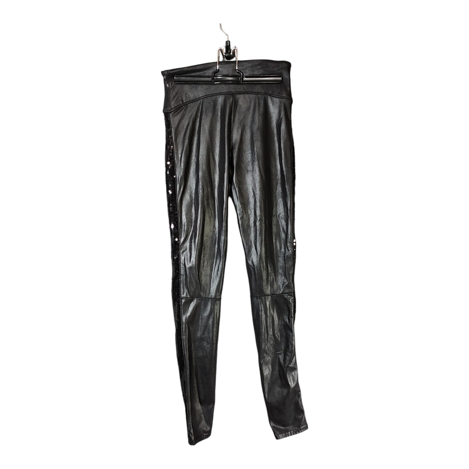 Spanx Leggings S Womens Black 100% Polyester Elastic Waist Solid Casual Classic