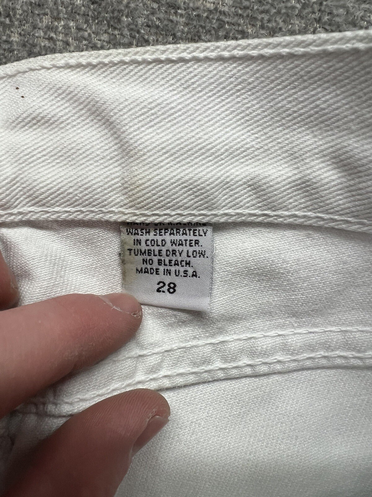 Vintage Solo Semore White Jeans Baggy Straight Leg Skater 28×29 USA Made