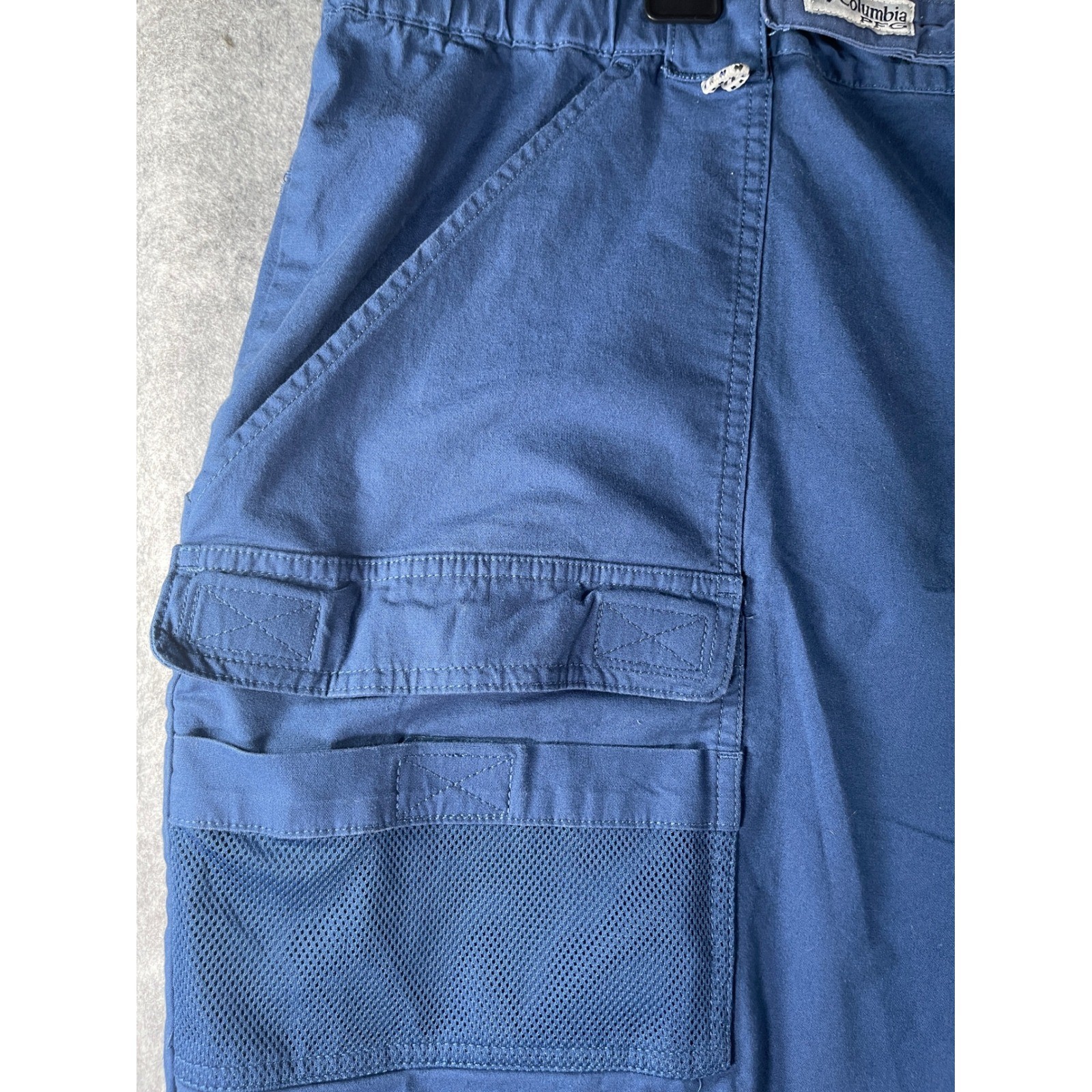 Columbia PFG Mens 4X Blue Performance Fishing Gear Cargo Shorts Navy 8 Inch In