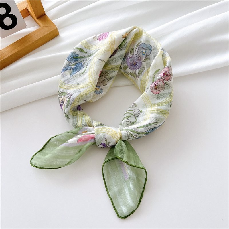 Scarf Hair Band All-Match Silk Scarf 55 Cotton Autumn Women’s Korean-Style