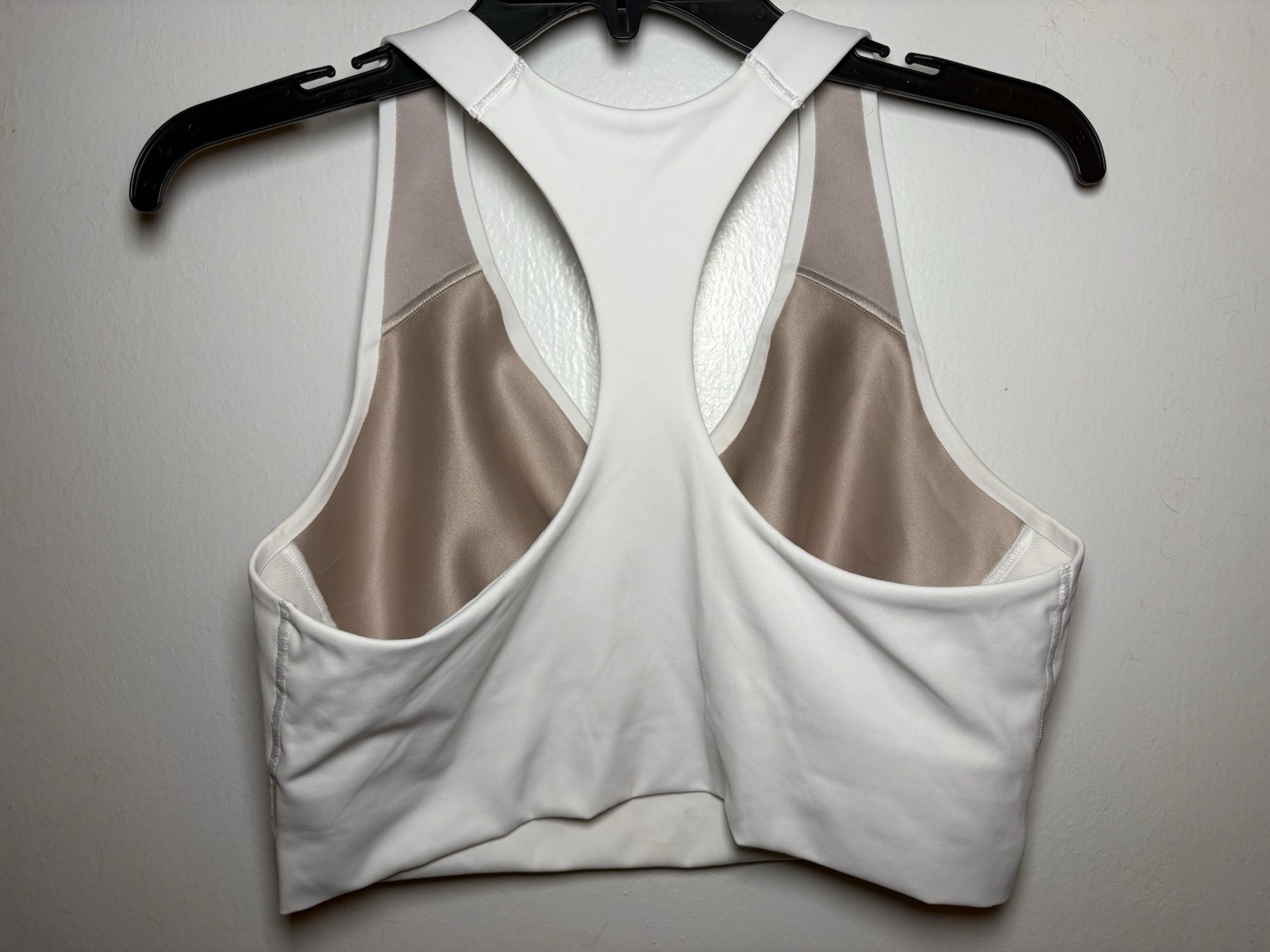 SPANX Core Sports Bra White High Support Wireless Racerback Padded L G Cup