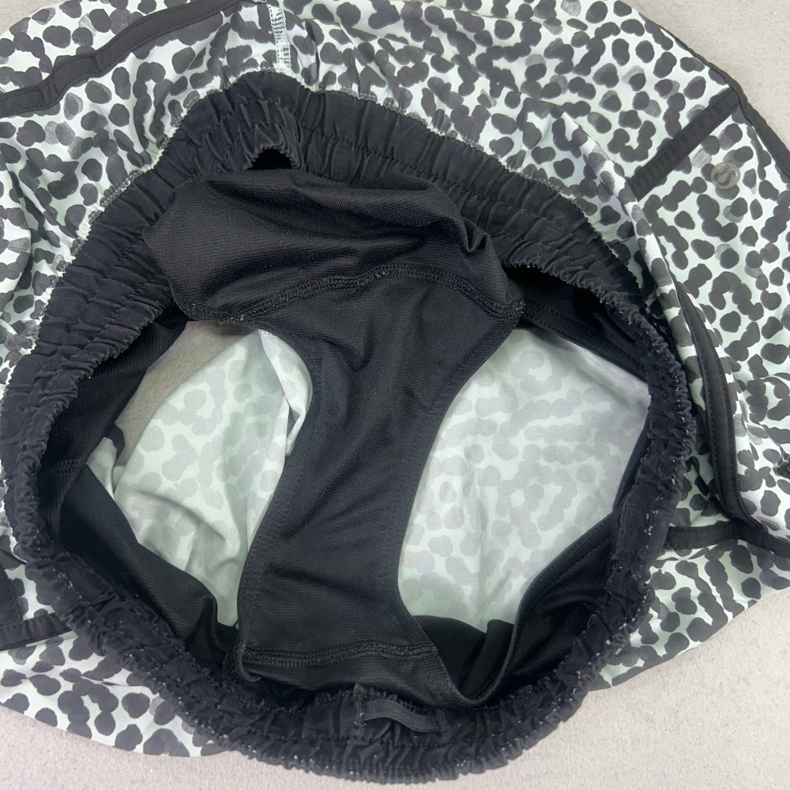 Lululemon Tracker Short III Sz 10 Ace Spot Tranquil Blue Black 4” Run Gym Yoga