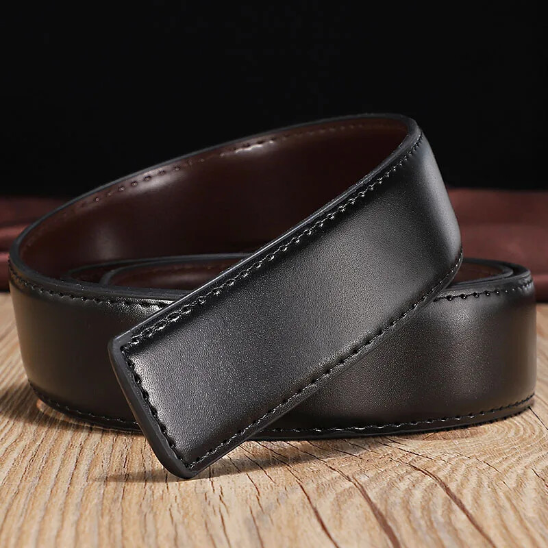 2.8/3.0/3.3/3.5/3.8cm Double-sided Genuine Leather Belt No Buckle Cowskin Belt