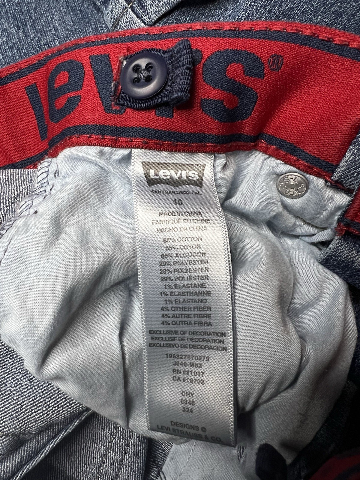 Levi’s 511 Boys Stretch Jeans Size 10 Reg 25×26 Adjustable Waist Blue
