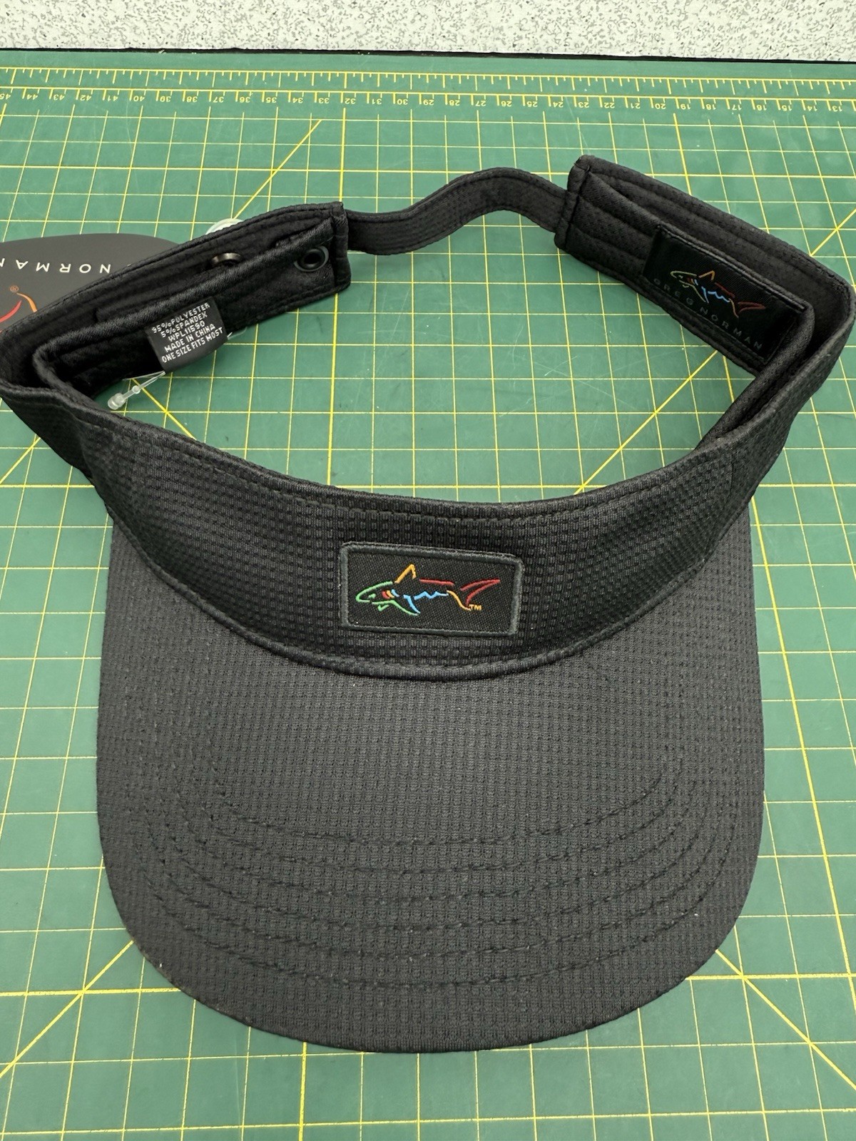 Greg Norman Black Sun Visor w/Embroidered Shark Logo – Golf Hat Cap NEW!
