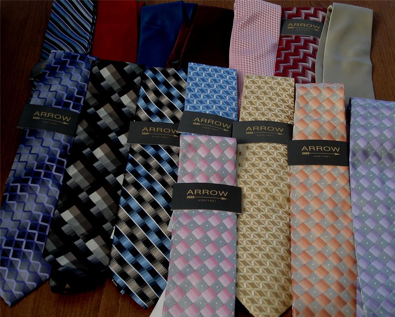 Arrow Silk Men’s Necktie, CHOOSE PATTERN AND COLOR, LARGE SELECTION, BRAND NEW
