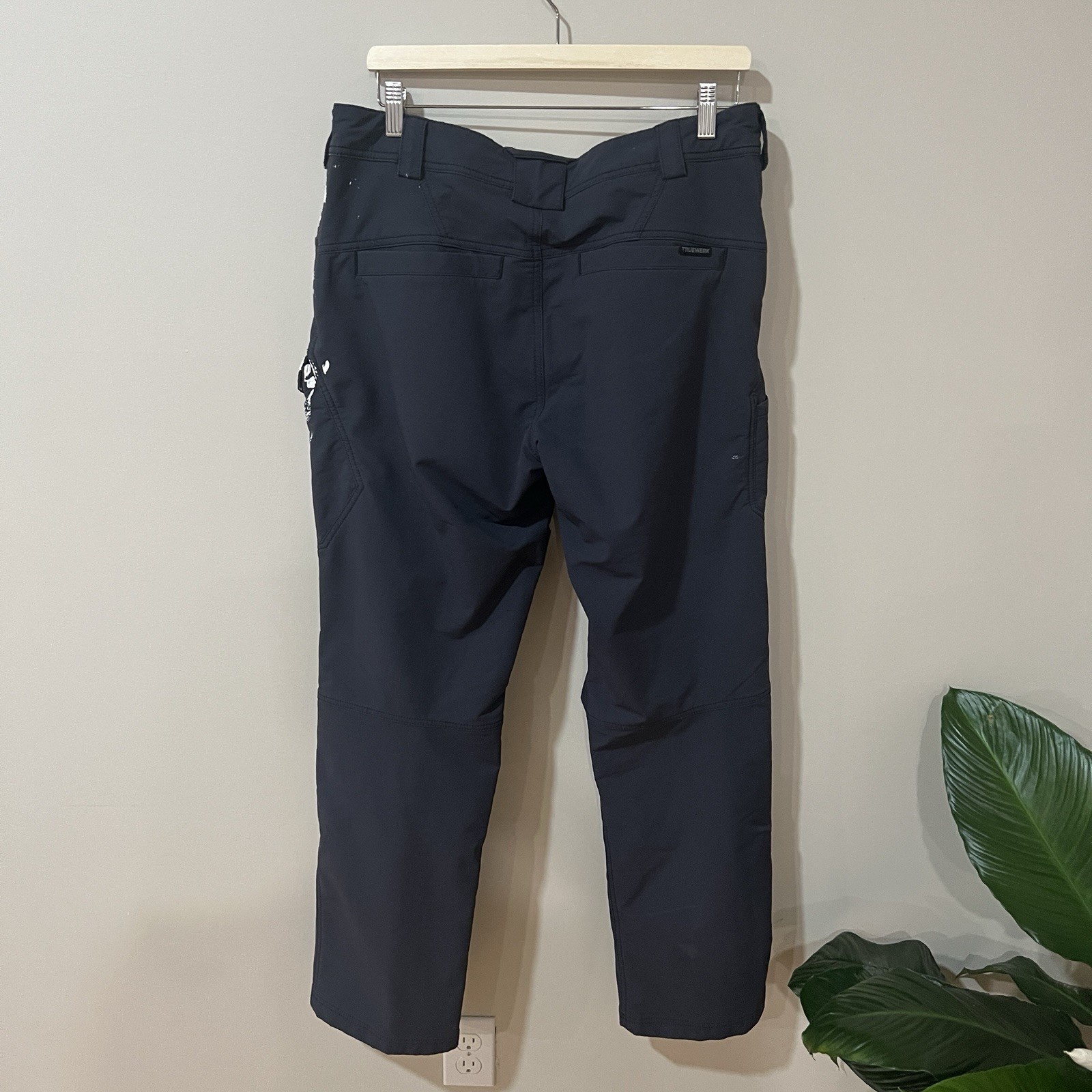 Truewerk T2 Werkpant Cargo Mens 34×32 Navy Dark Blue Workwear Stretch Utility