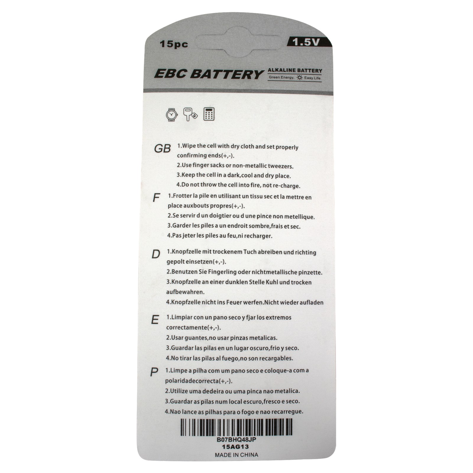 15 Pack LR44 AG13 Alkaline ­Batteries Fit Watches Clocks Remotes Games Toys 10
