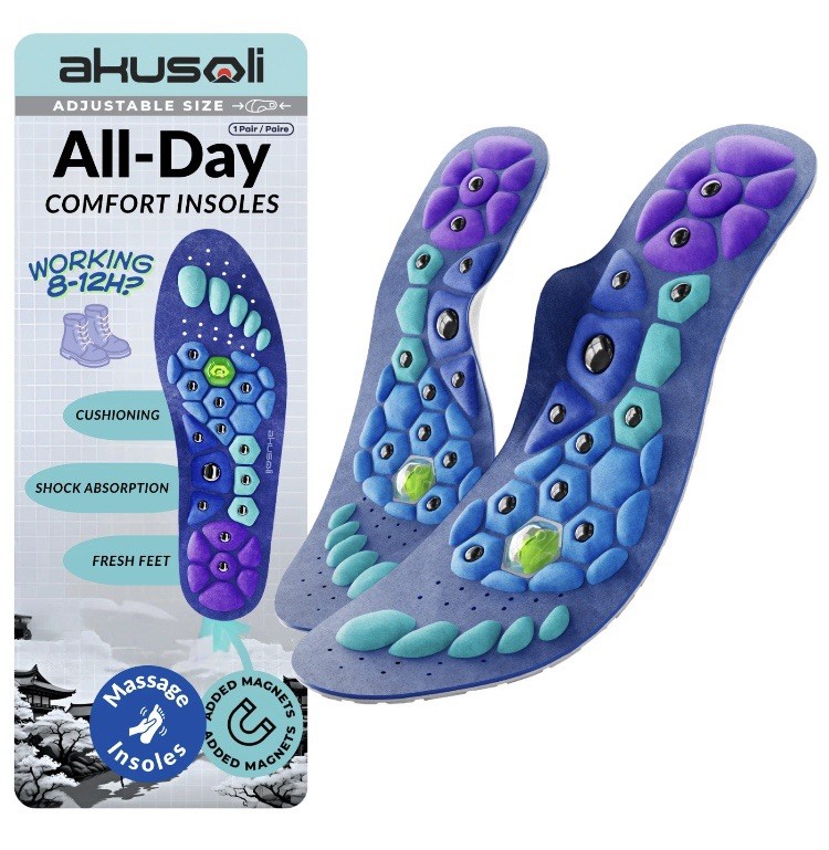 AKUSOLI Insoles for Men and Women – Support for Foot Pain Relief