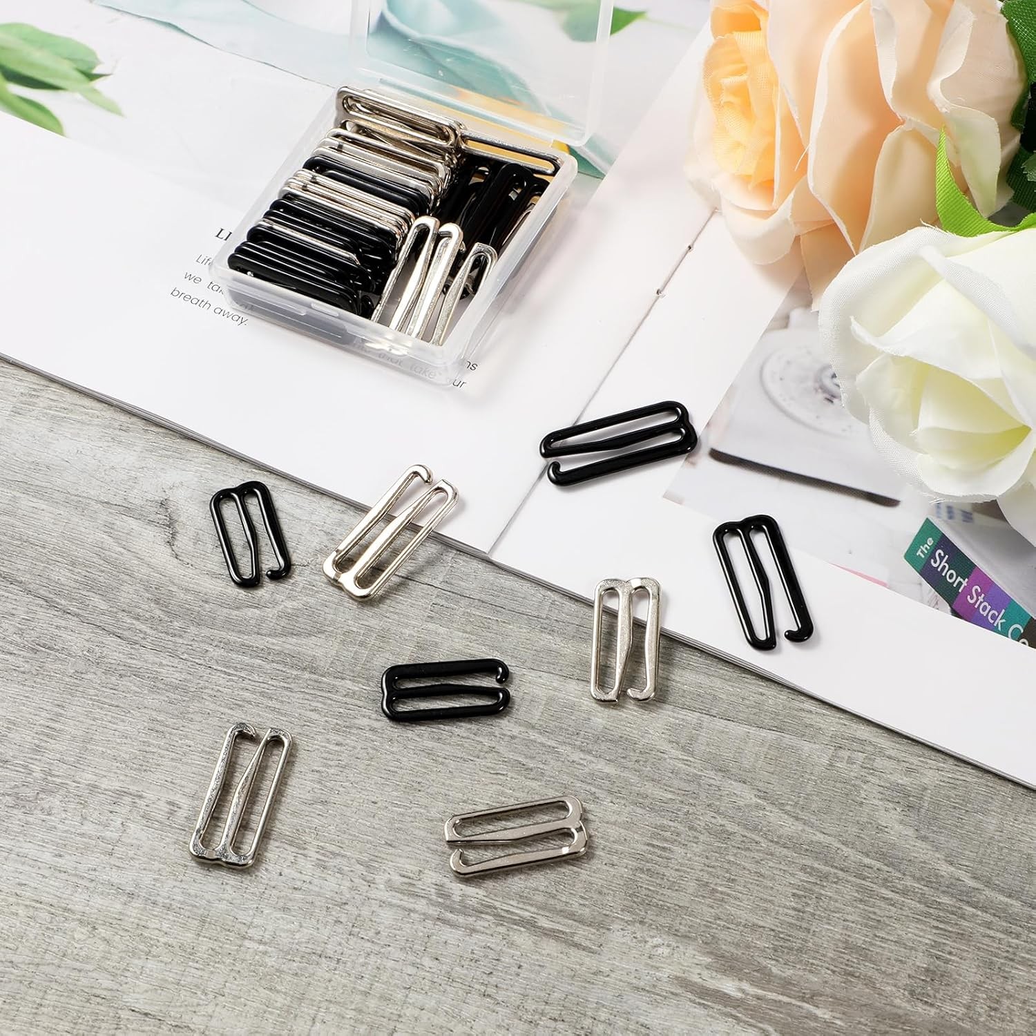 40PCS Swimsuit Bra Hooks Bra Strap Hook Replacement Bra Strap Slide Hook Metal f