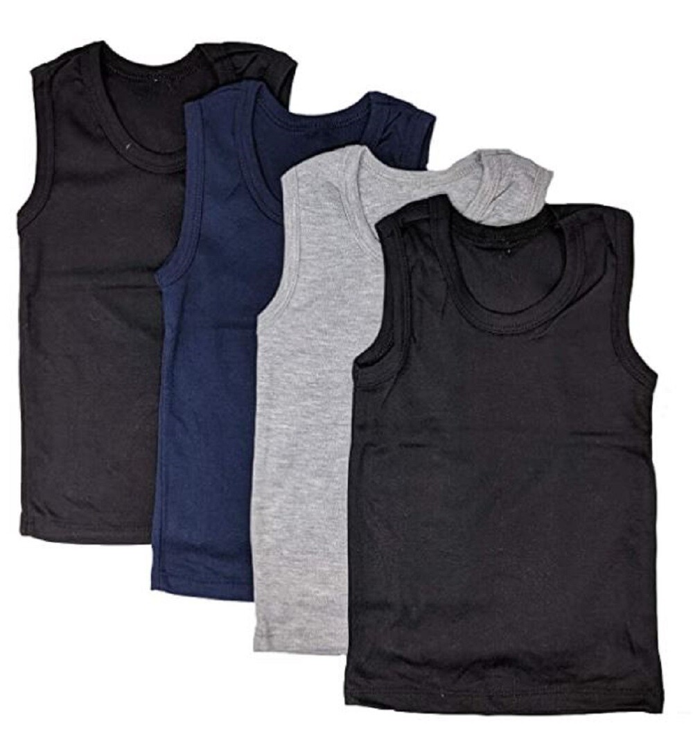4 Boy’s Tank Top Solid Ribbed Colors Undershirts Toddler 1 2 3 4 5 6 8 10 12