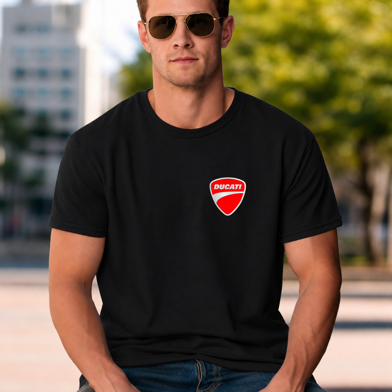 Ducati Logo Lightweight Black Cotton Shirt for Casual Outfits