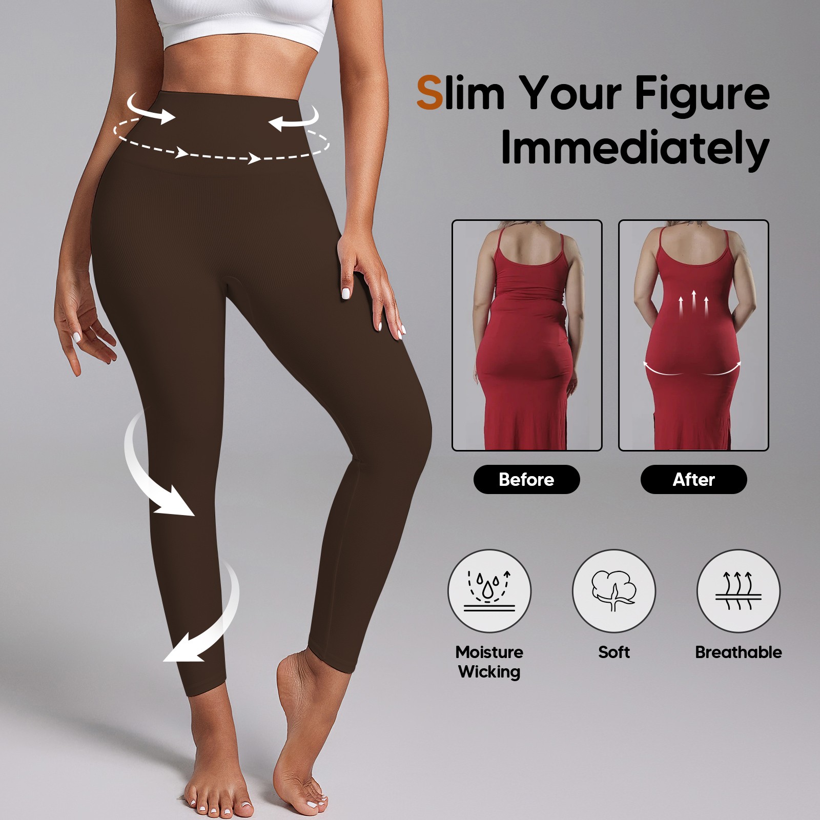 Women Slimming Anti Cellulite Compression Leggings Leg Shaper High Waist Pants
