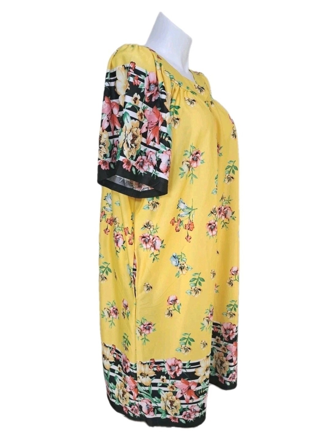 Anthony Richards VTG Yellow Floral Mumu House Patio Dress Lounger Women’s Plus