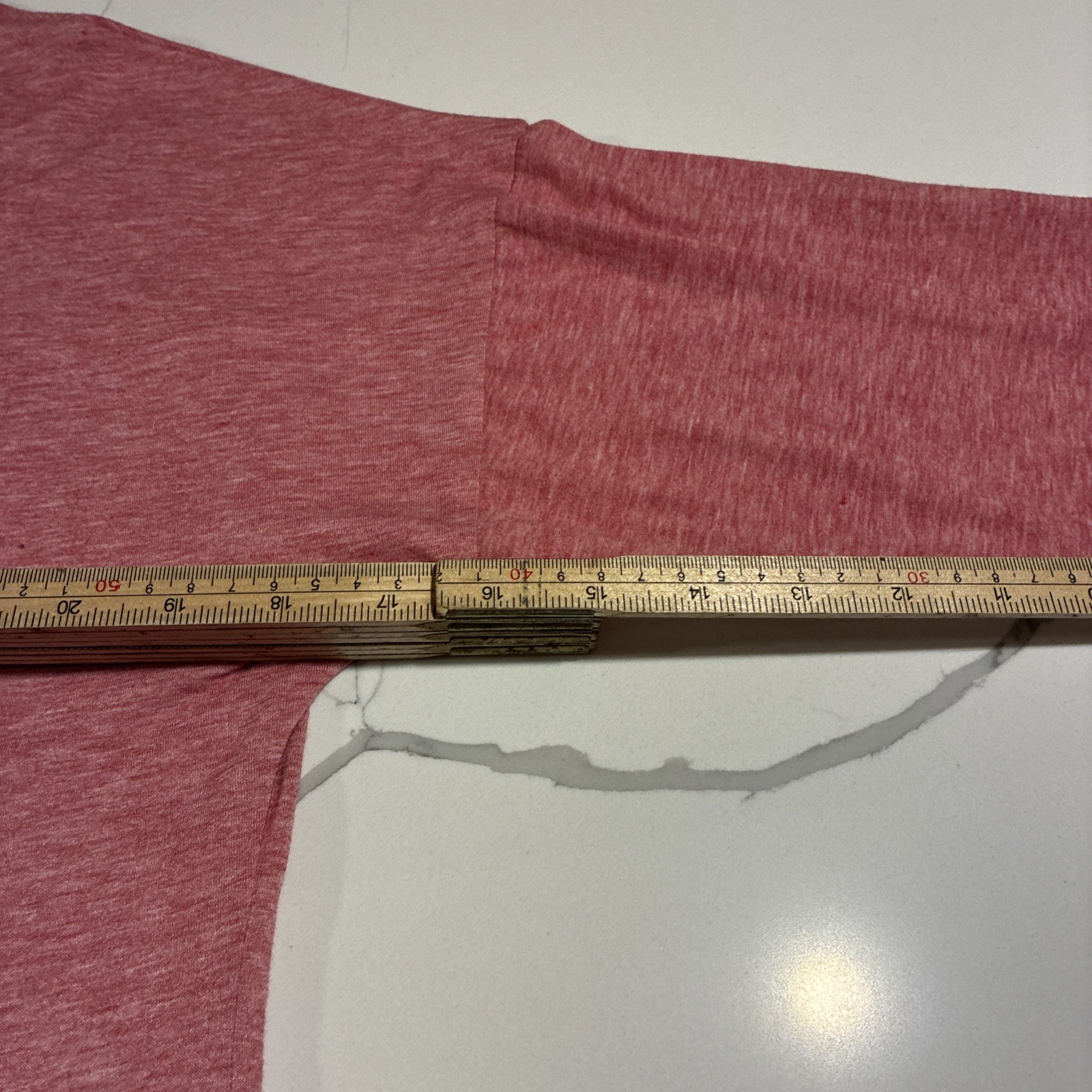 Unbranded Women’s Shirt Red Long Sleeve Top Round Neck Pullover Pocket Detail
