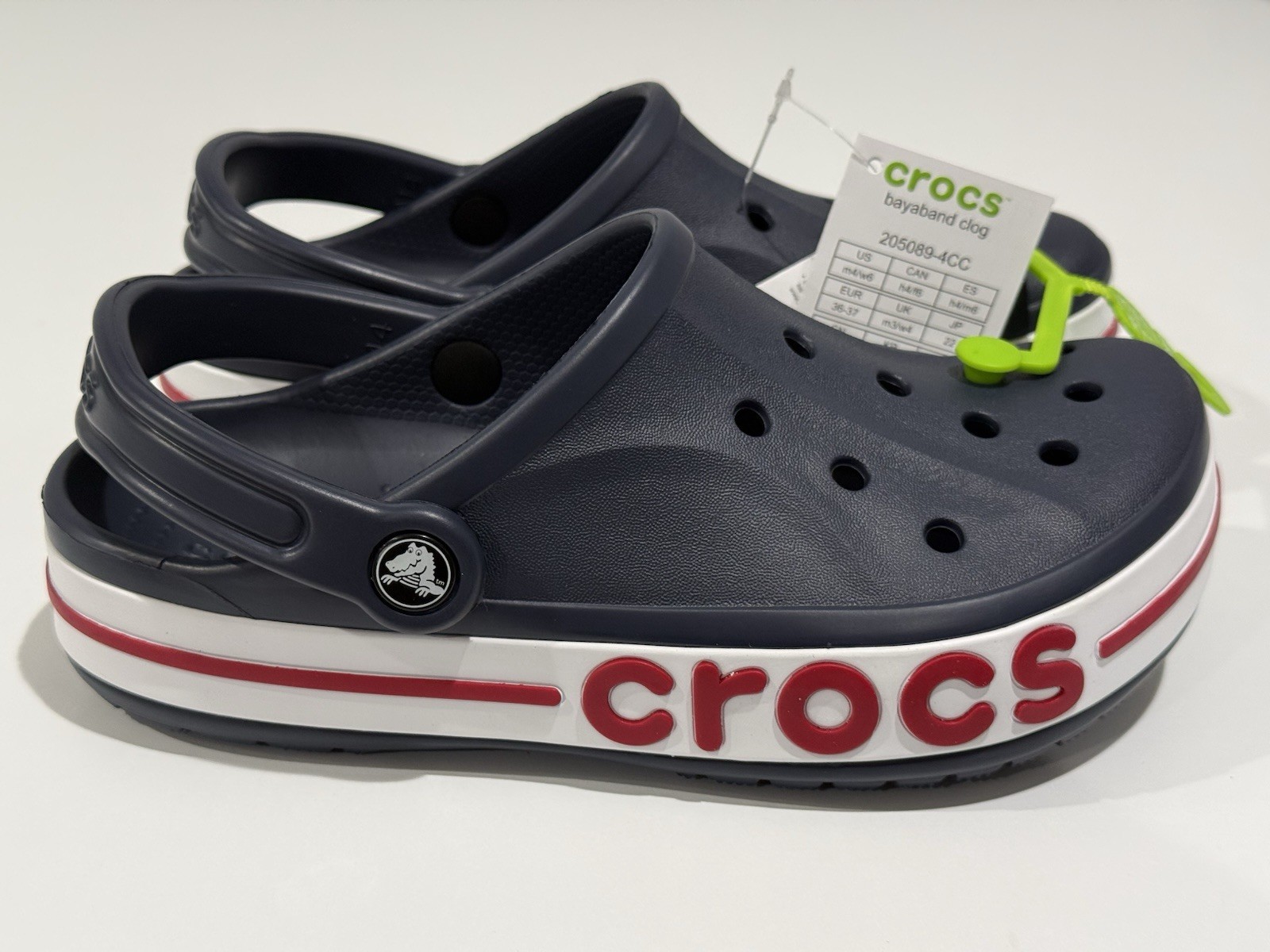 Crocs Bayaband Clog NAVY / PEPPER #205089-4CC Unisex Size US m4/w6~New W/O Box