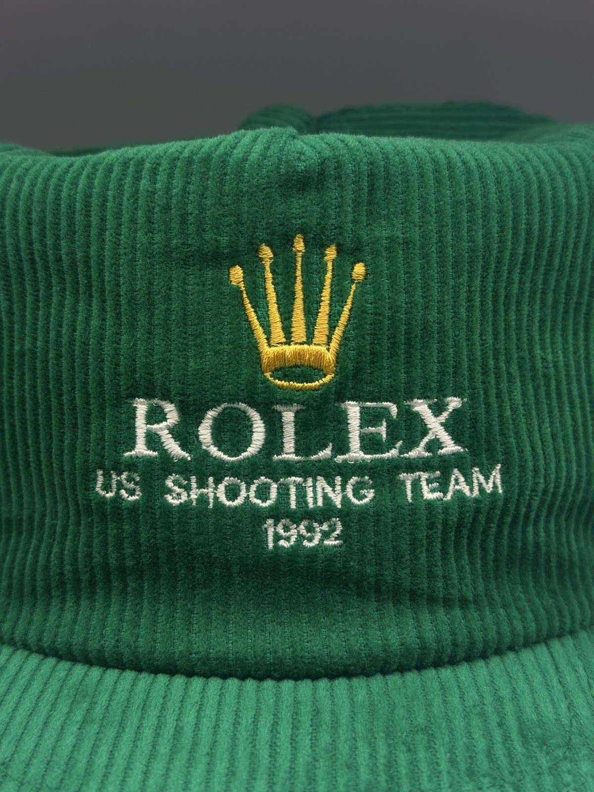 Vintage Rolex Embroidery Corduroy Green