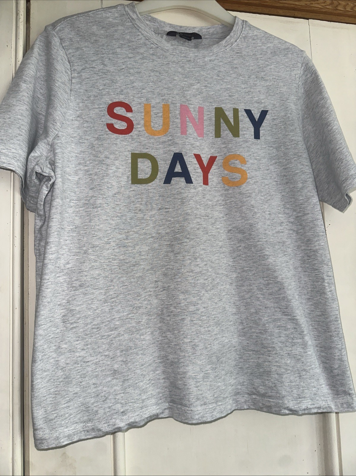 M & S Sunny Days Grey T-shirt Size 14