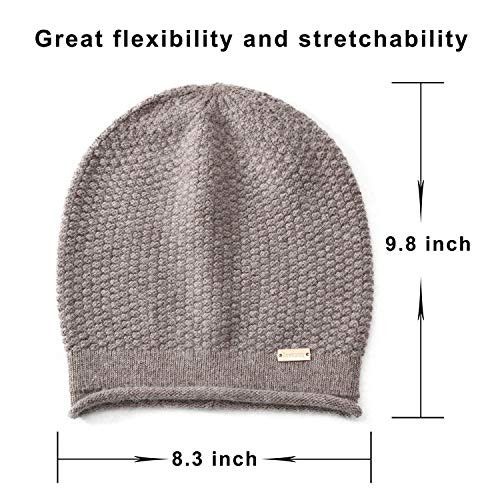 Slouchy Beanies for Women Winter Soft Warm Cashmere Hat Skull Cap Medium Brown