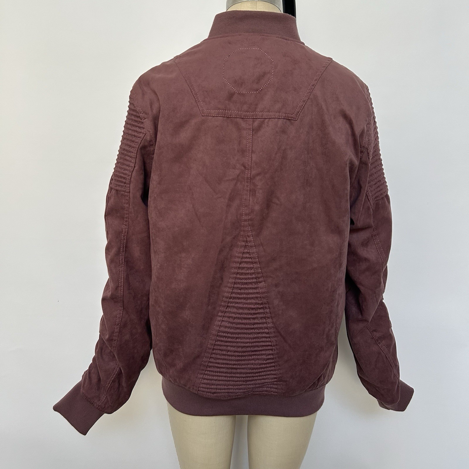 Project X Paris Burgundy faux Suede Bomber Jacket#bomber #suede