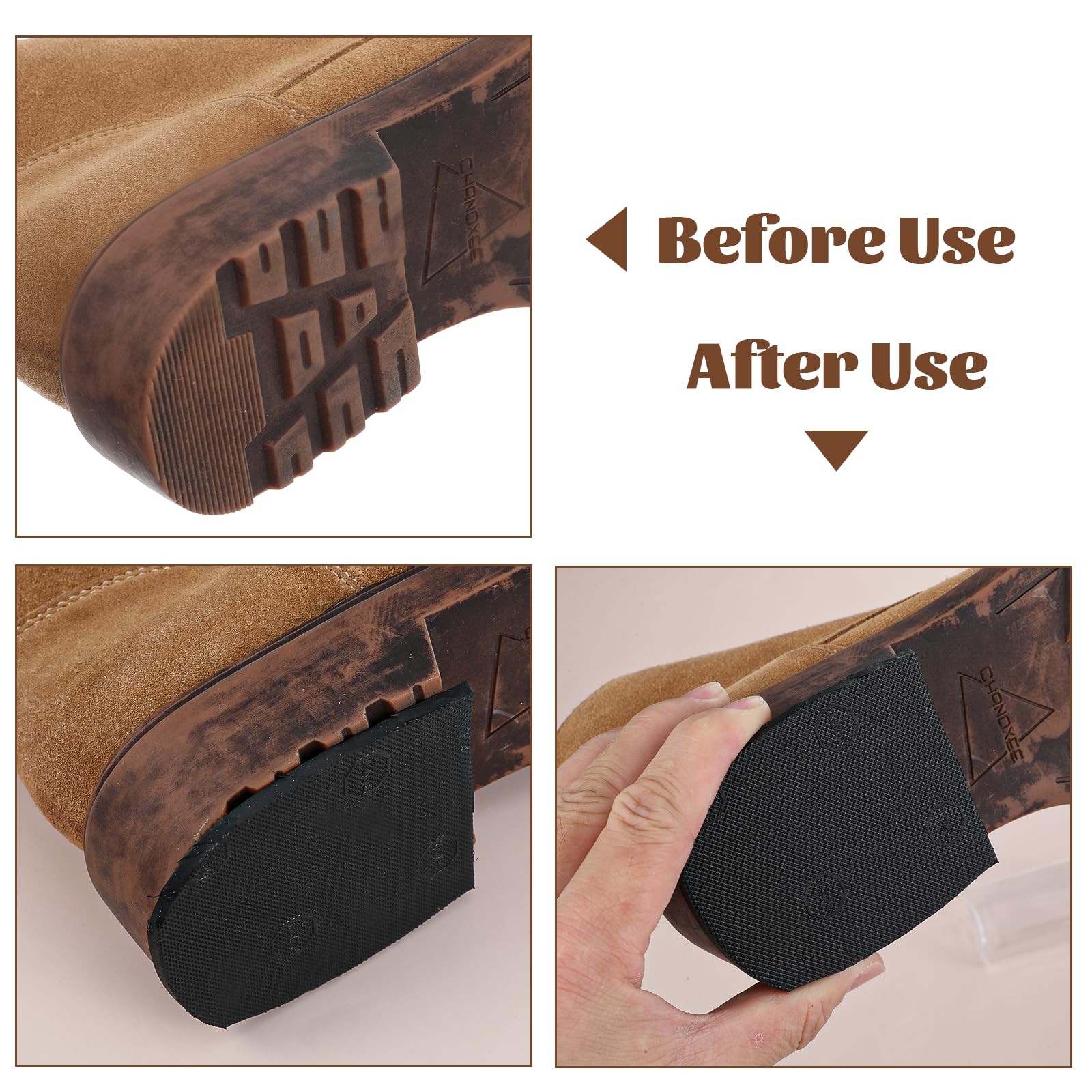 2 Pairs Boot Heel Repair Kit, Cuttable Boot Heel Replacement, Anti-Slip Shoe …