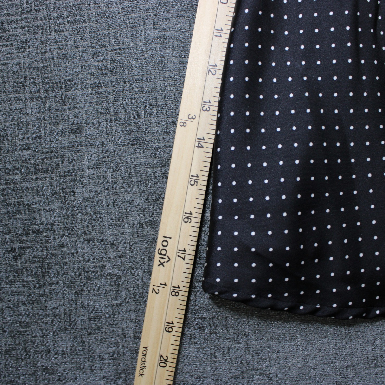 LIFE Womens Polka Dot Satin Mini Skirt Black White Elastic Waist Bow XL