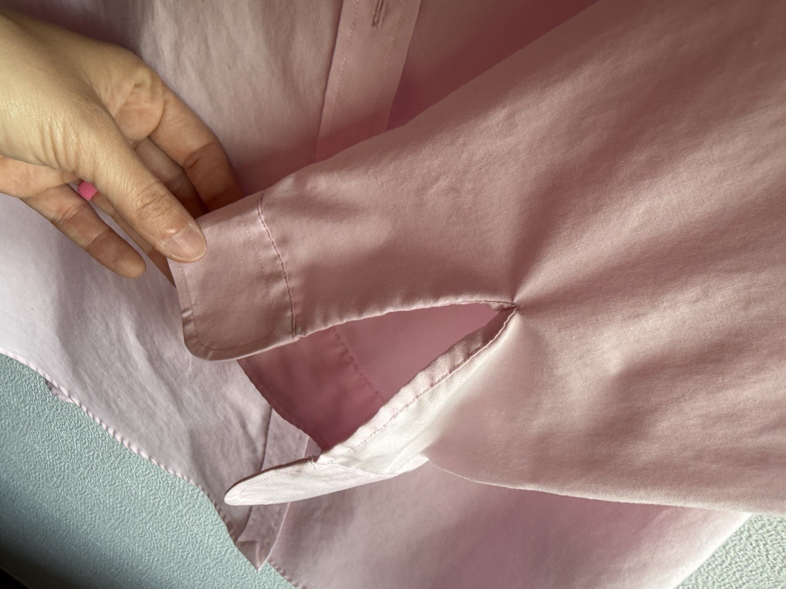 Lauren Ralph Lauren Non-Iron Pink Collared 3/4 Sleeve Cotton Button-Up L