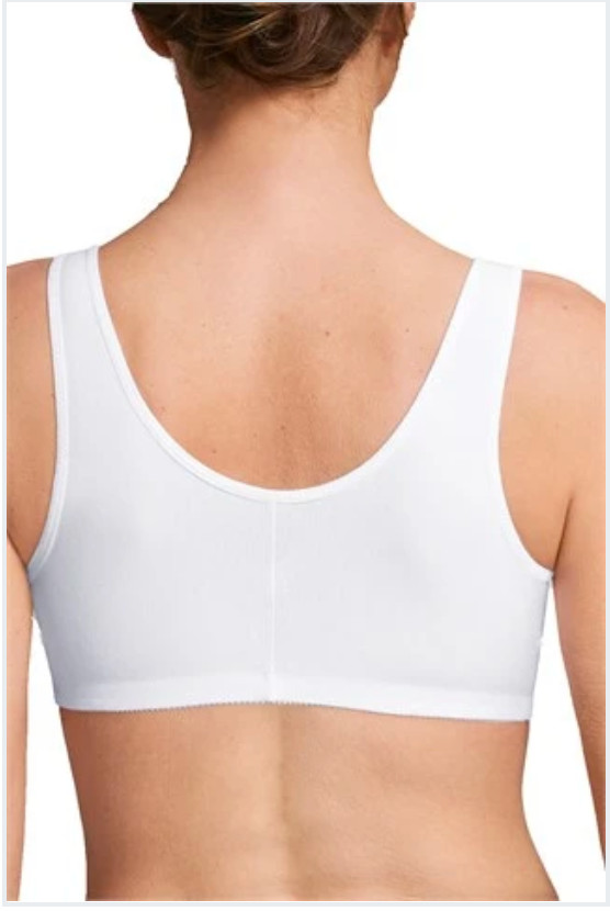 Amoena MEDIUM A/B Cup Frances Wire Free Front Close Mastectomy Bra NWOT 2128 Wht