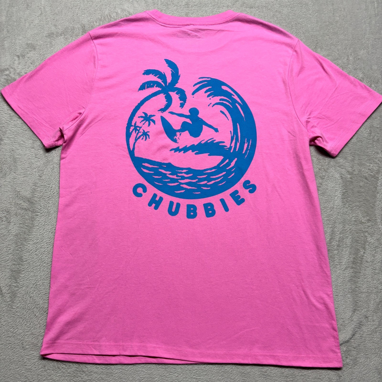 NEW NWT Mens XL Chubbies Graphic T Shirt The Surfer Pink W/ Front Pocket