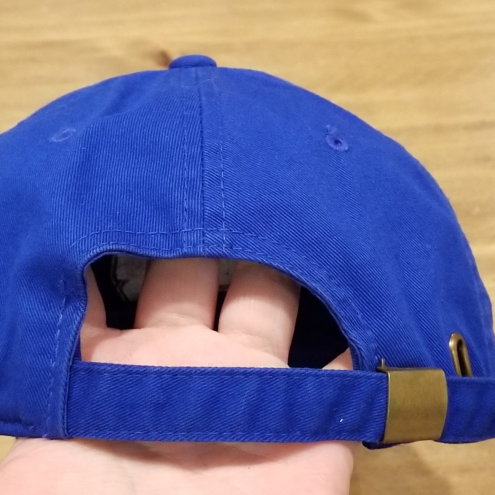 Never Settle Hat Cap Strap Back Blue Money Cash Logo One Size Adjustable Cotton